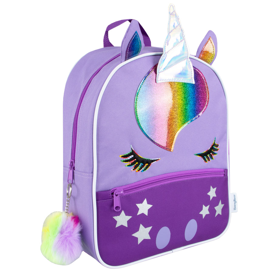 Unicorn Backpack With Pom-Pom Keyring