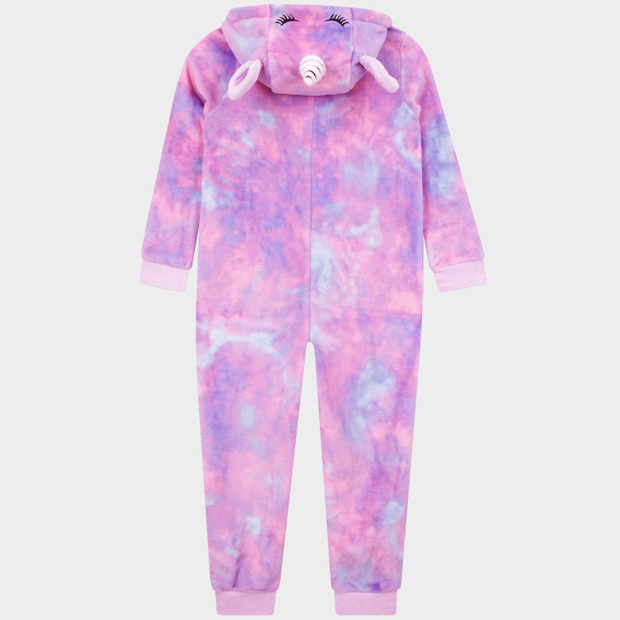 Tie Dye Unicorn Onesie With 3D Ears And Horn