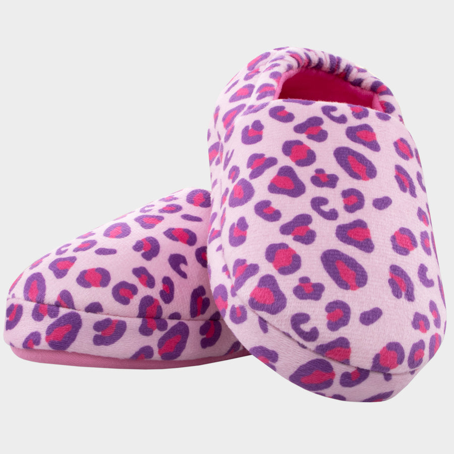 Girls Leopard Print Slippers