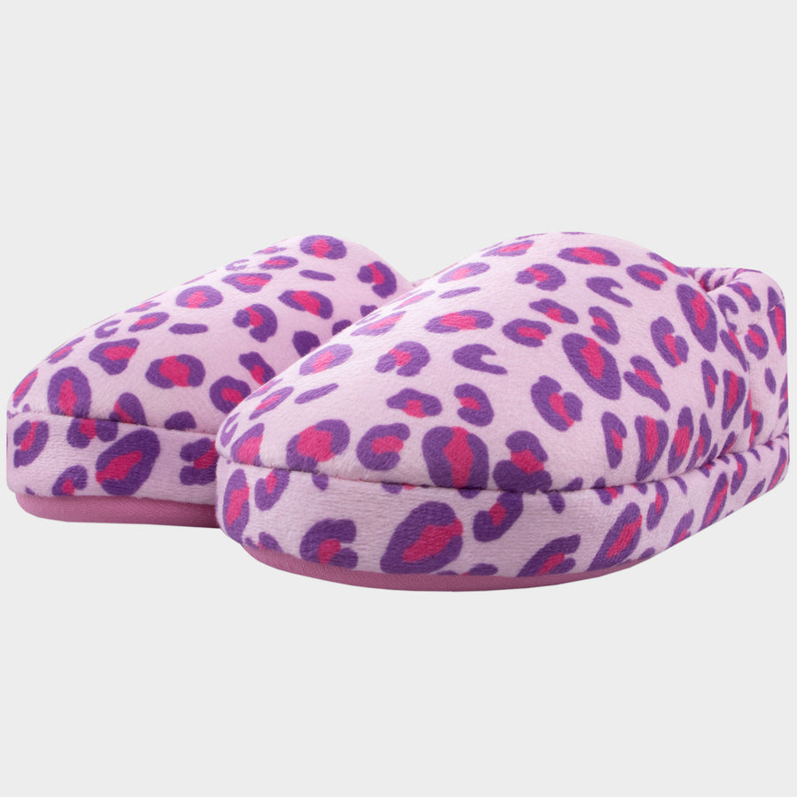 Girls Leopard Print Slippers