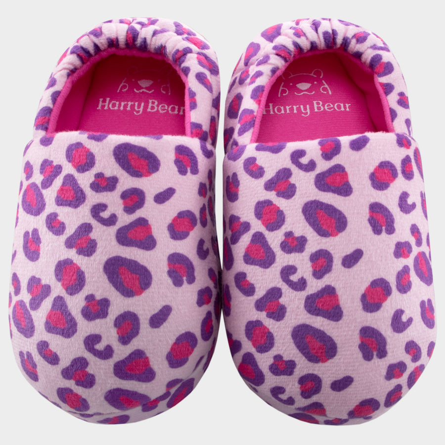 Girls Leopard Print Slippers